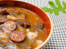 Andouille de Vire en soupe de châtaignes