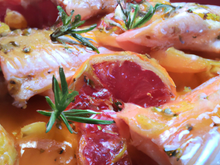 Rougets en nage d'agrumes