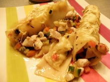 Cannellonis aux petits légumes et à la volaille
