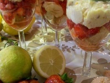 Verrine malacucina aux fraises corses, brocciu, confiture de clémentines et noisette corses