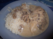 Escalope de dinde avec riz aux champignons