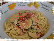 Pâtes aux courgettes, chorizo et tomates séchées