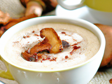 Crème de cèpes en capuccino de noisettes