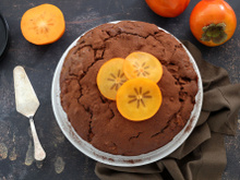 Gâteau au chocolat et Kaki Ribera del Xùquer AOP