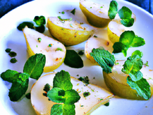 Poires d'orgeval au poivre et menthe de Milly