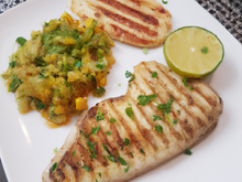 Filet de panga pané et grillé à l'unilatéral à la plancha