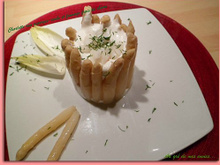 Charlotte aux asperges et crabe au fromage frais de chèvre