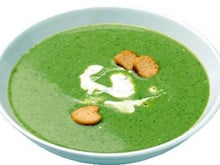 Crème de laitue au Philadelphia et petits pois