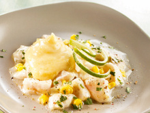 Tartare de daurade et sa mousse de maïs