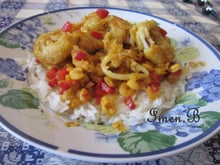 Riz aux calamars/ poivrons