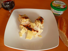 Rouleaux de feuilles de choux gratinées au Boursin ail et fines herbes