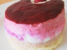 Bavarois mousse de litchi et framboise