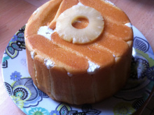 Charlotte à l'ananas et fromage blanc