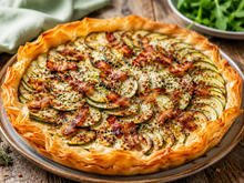 Tarte filo aux courgettes et guanciale : la recette ultra-croustillante du chef Simone Zanoni qui va vous faire craquer cet été !