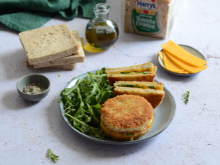 Pain perdu façon cordon bleu au jambon et au cheddar