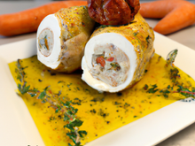 Poulet farci à la fourme d'Ambert