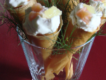 Cônes crêmeux au saumon fumé