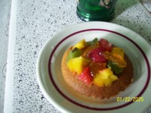 Dessert rapide, génoise et fruits