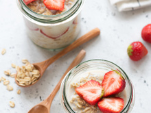 Overnight oats au fromage blanc et fraises