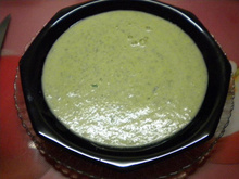 Crème de courgettes au chèvre frais et au cumin