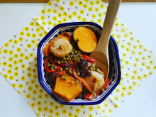 Tajine sans viande aux patates douces et pruneaux