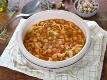 Soupe de pois chiches et pâtes (pasta e ceci)