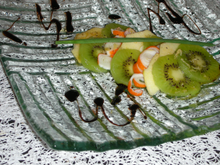 Millefeuille kiwi pomme au surimi.