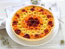 Tarte multicolore fleurs de carottes