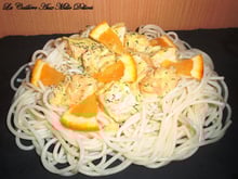 Spaghettis au saumon et à l'orange