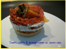 Tomate confite et fromages frais