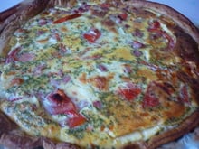 Tarte à la tomate, jambon, mozzarella