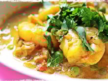Curry indien de Crevettes au lait de coco