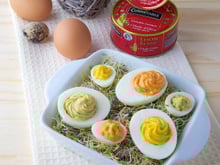 Le trio d'œufs mimosa au thon et 3 saveurs