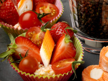 Cupcake au surimi de colin d'alaska à la fraise et tomate