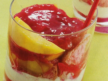Verrines de mangue à la framboise