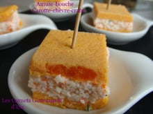 Amuse bouche en 3 c : carotte-chevre-crabe