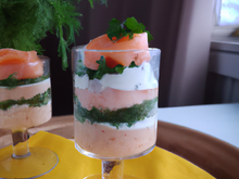 Verrine de Saumon sur une mousse de boursin