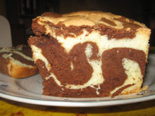 Cake marbré chocolat-vanille