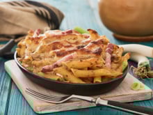 Gratin de pennes aux petits lardons