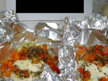 Papillote de saumon à la mozzarella maison