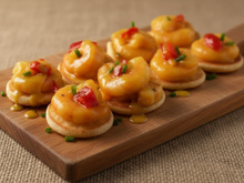 Blinis crevettes au curry