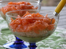 Perles du japon au saumon fumé et guacamole faciles