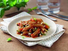 Penne Rigate Integrale blé complet sauce Basilico et aux légumes grillés