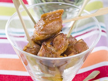 Mini-travers d'agneau grillés, sauce barbecue