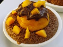 Sorbet au kaki sur moelleux au nutella