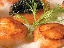 Coquilles St Jacques et ses copeaux de jambon de Bayonne