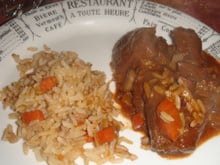 Bœuf bourguignon et sa sauce au chocolat