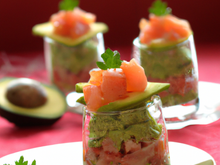 Verrines avocat-saumon fumé