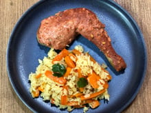 Poulet tandoori facile et riz sauté aux carottes