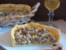 Tarte au thon, gruyère et champignons